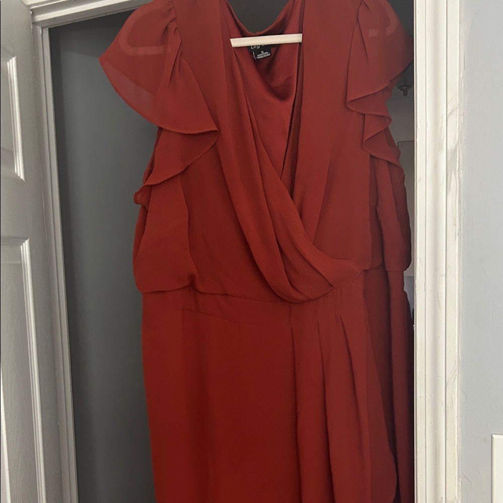 City Chic Rust Draped Maxi Dress